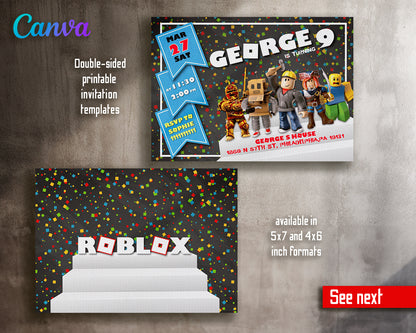 Roblox customizable invite template | instant download | Share or Print | QE774