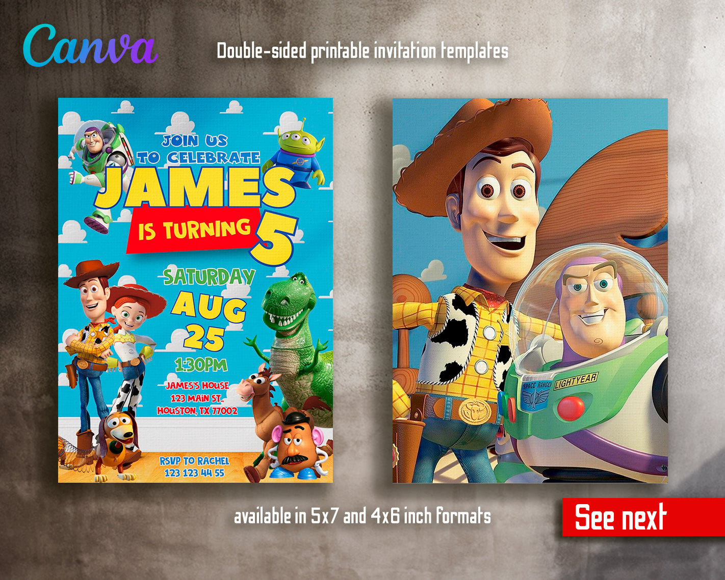 Toy Story customizable invite template | instant download | Share or Print | AX975