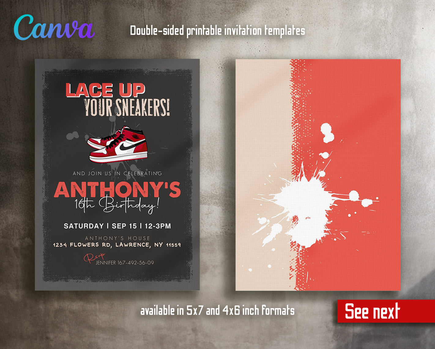 Sneaker Ball customizable invite template | instant download | Share or Print | GH782