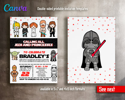 Star Wars customizable invite template | instant download | Share or Print | AR935