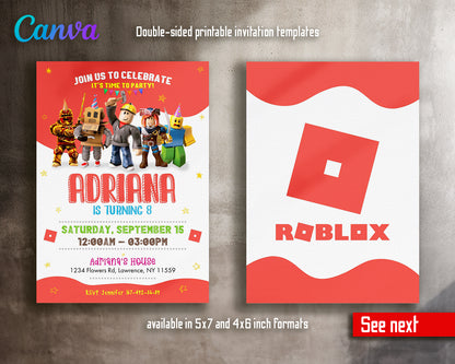 Roblox customizable invite template | instant download | Share or Print | BD160