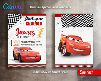 Cars Lighting McQueen customizable invite template | instant download | Share or Print | FP106