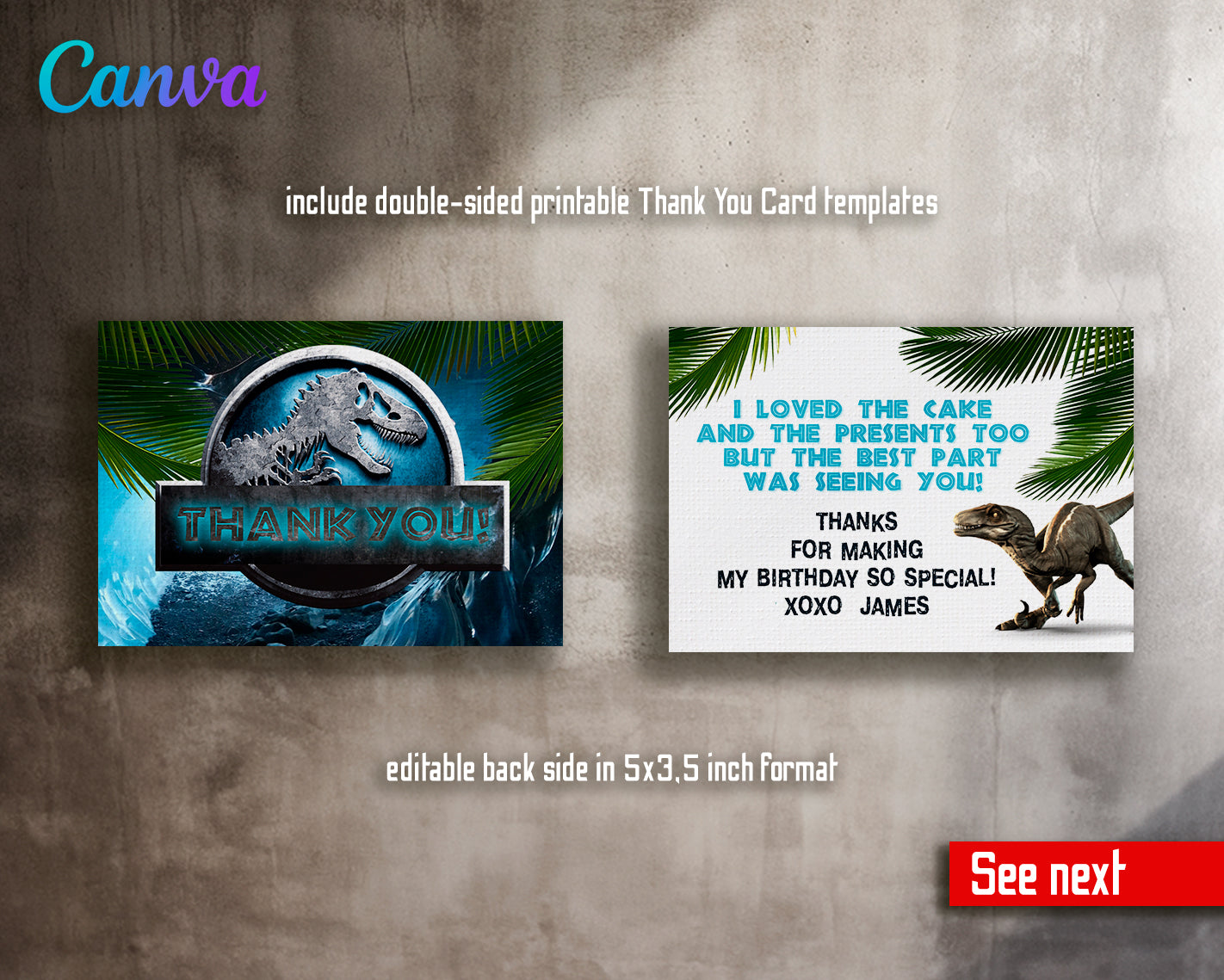 Jurassic Park customizable invite template | instant download | Share or Print | YP517