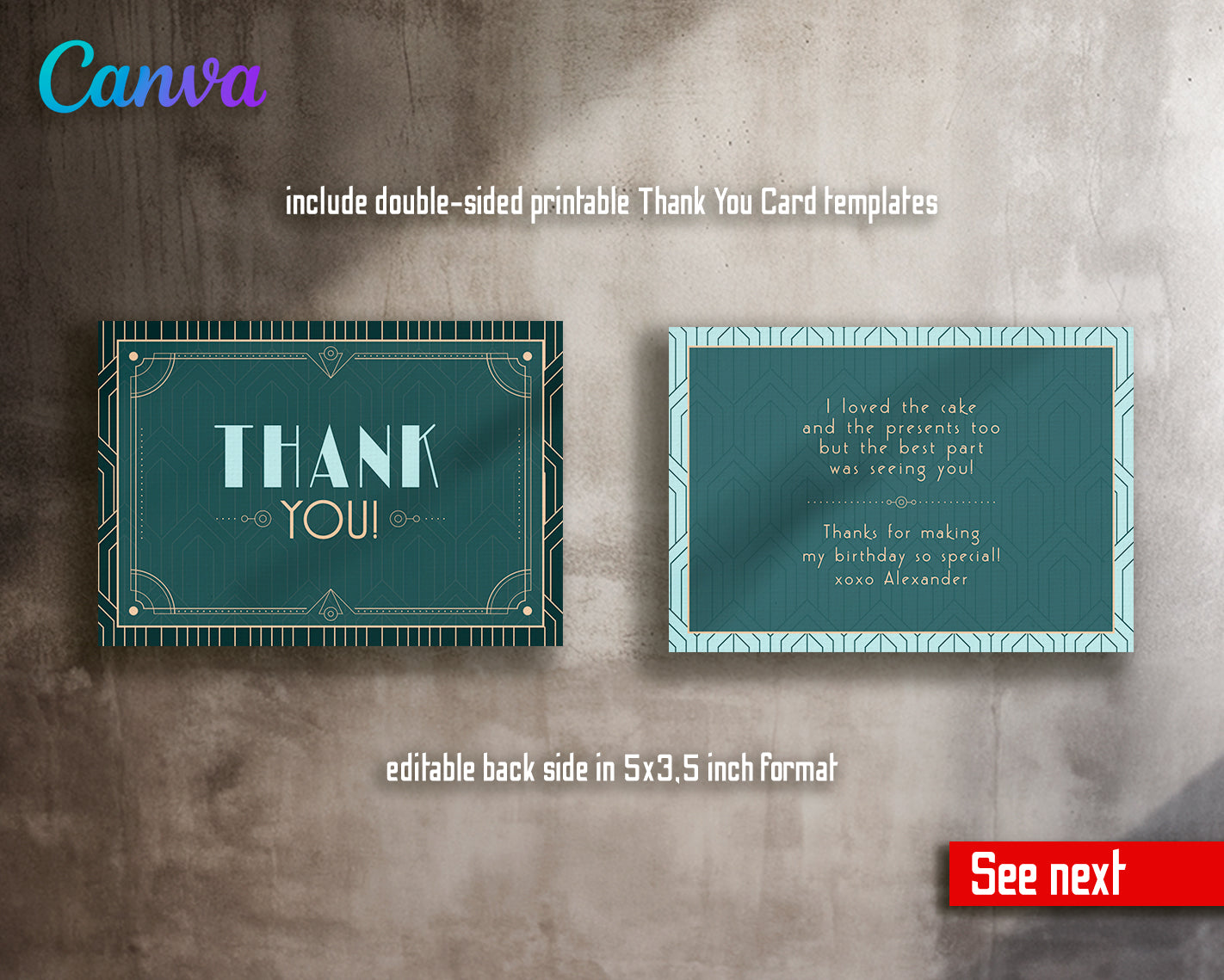 Great Gatsby customizable invite template | instant download | Share or Print | ZE641