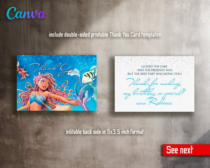 The Little Mermaid Ariel customizable invite template girl | instant download | Share or Print | NL915