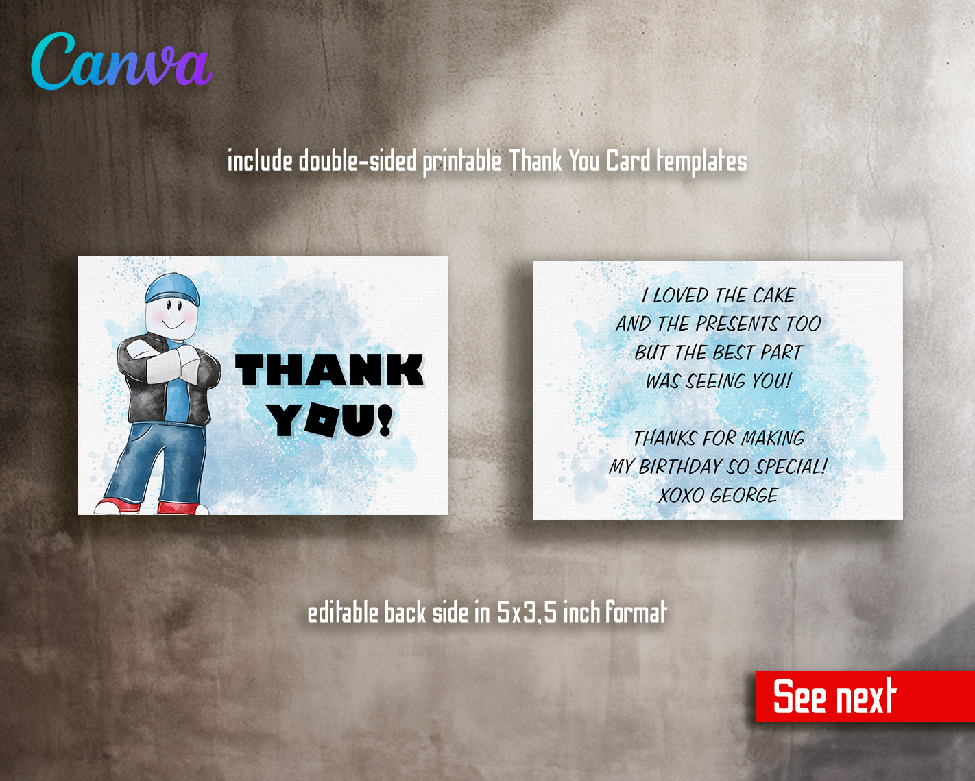 Roblox customizable invite template | instant download | Share or Print | HV169