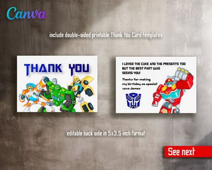 Transformers, Rescue Bots customizable invite template boy | instant download | Share or Print | DP429