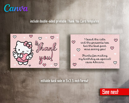 Hello Kitty customizable invite template girl | instant download | Share or Print | IQ525