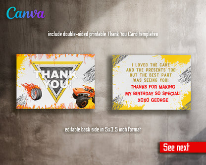 Monster Jam customizable invite template boy | instant download | Share or Print | GF122