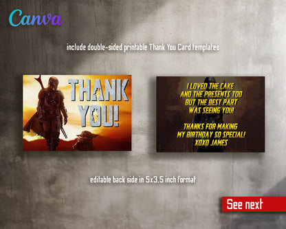 Mandalorian, Star Wars customizable invite template | instant download | Share or Print | UI488