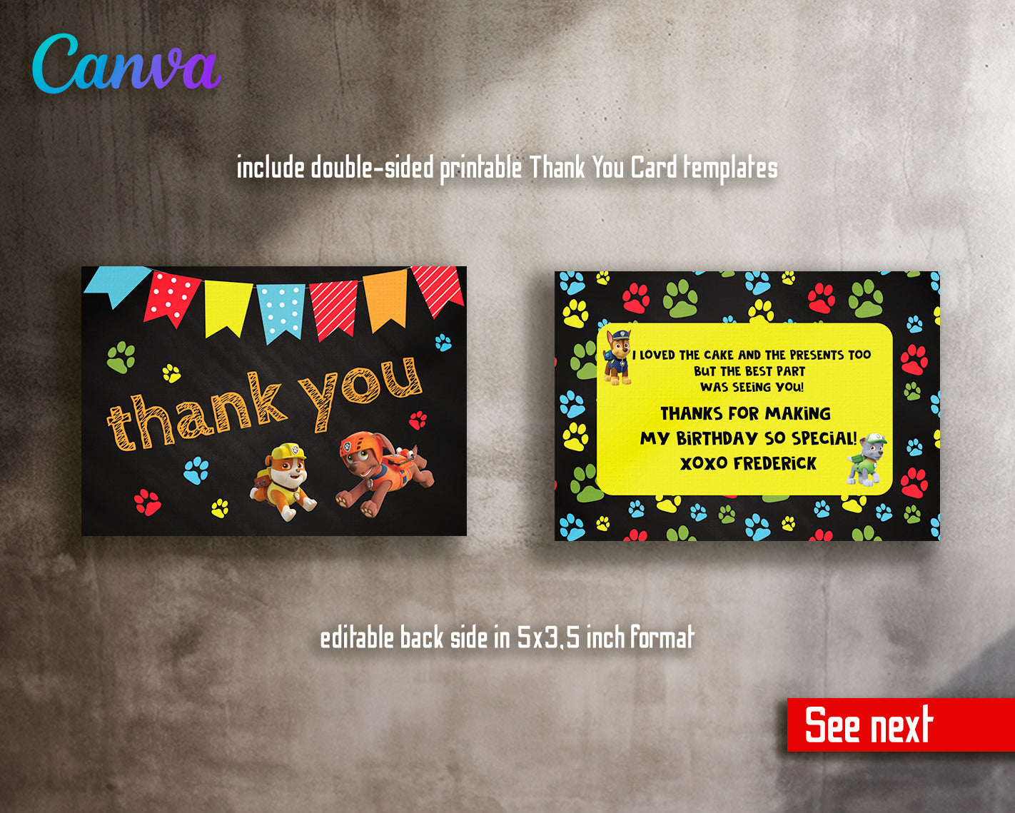 Paw Patrol customizable invite template | instant download | Share or Print | UQ323