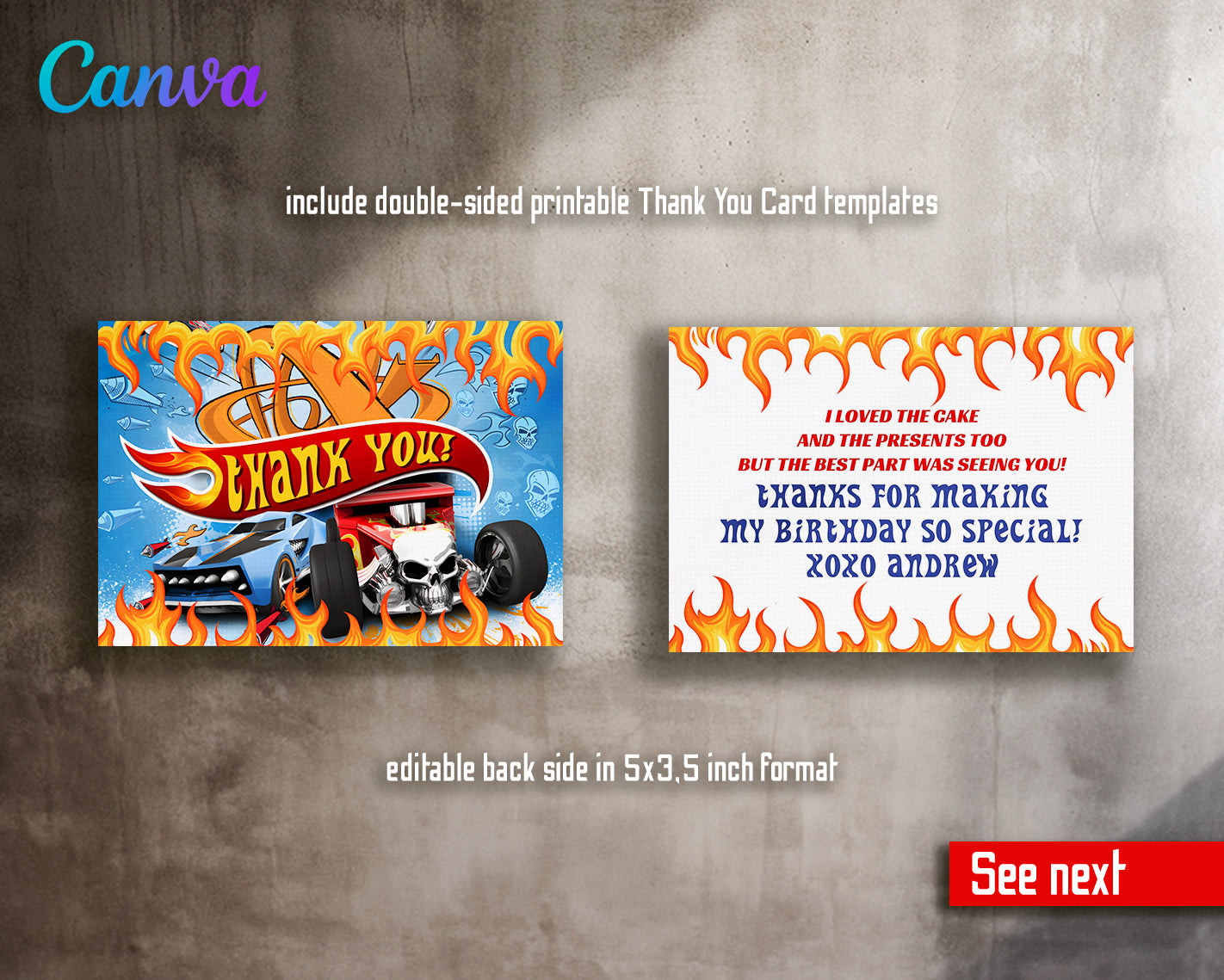 Hot Wheels customizable invite template boy | instant download | Share or Print | AF744