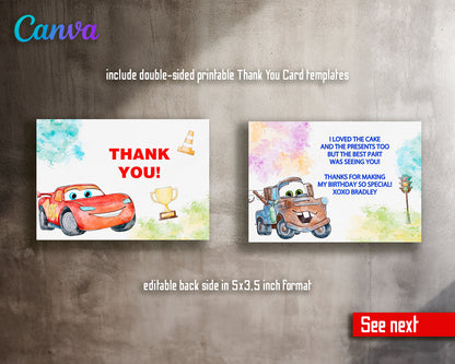 Cars Lighting McQueen customizable invite template | instant download | Share or Print | UP896