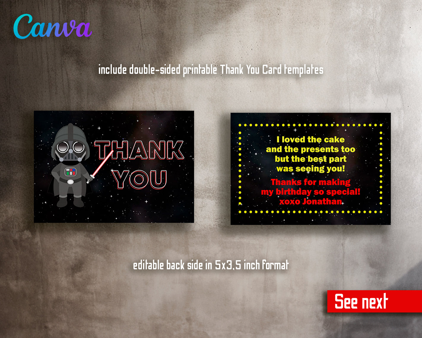 Star Wars customizable invite template | instant download | Share or Print | OY882