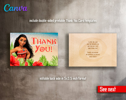 Moana Princess customizable invite template girl | instant download | Share or Print | GY230