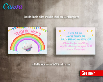 Gabby's Dollhouse customizable invite template girl | instant download | Share or Print | QV907