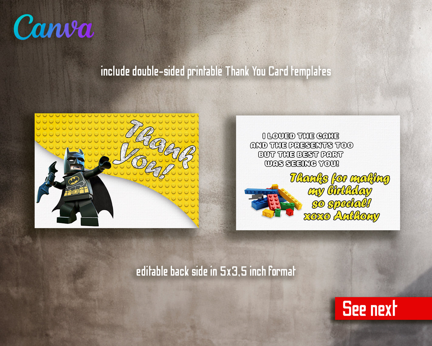 Lego customizable invite template boy | instant download | Share or Print | CZ156