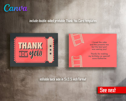 Hollywood, Red Carpet customizable invite template | instant download | Share or Print | GH570