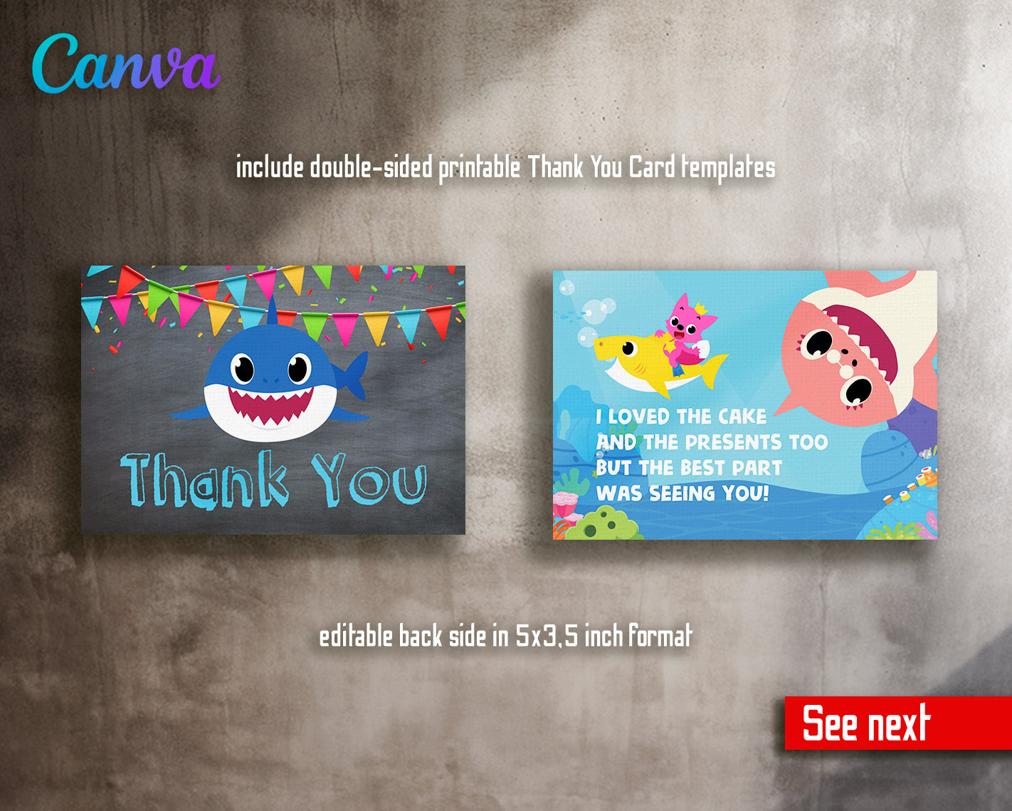 Baby Shark customizable invite template | instant download | Share or Print | UQ242