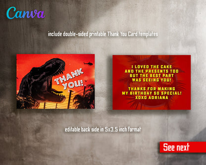 Jurassic World customizable invite template | instant download | Share or Print | BI368