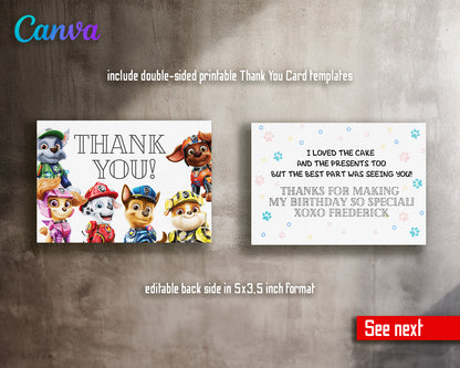 Paw Patrol customizable invite template | instant download | Share or Print | RP003