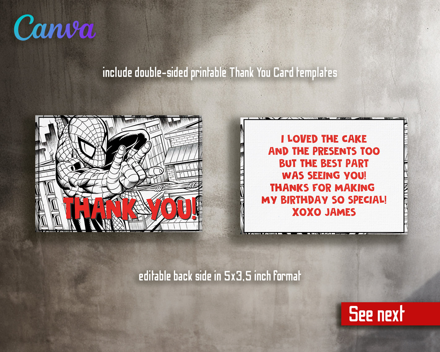 Spiderman customizable invite template | instant download | Share or Print | QH493