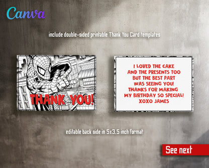 Spiderman customizable invite template | instant download | Share or Print | QH493