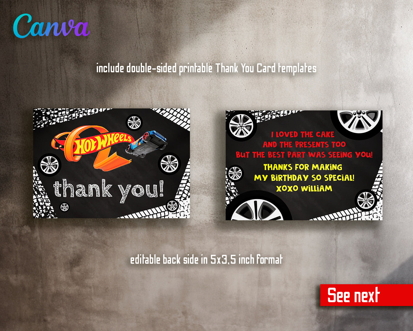 Hot Wheels customizable invite template boy | instant download | Share or Print | EW261