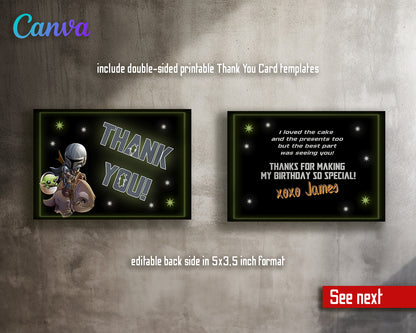 Mandalorian, Star Wars customizable invite template | instant download | Share or Print | WV561