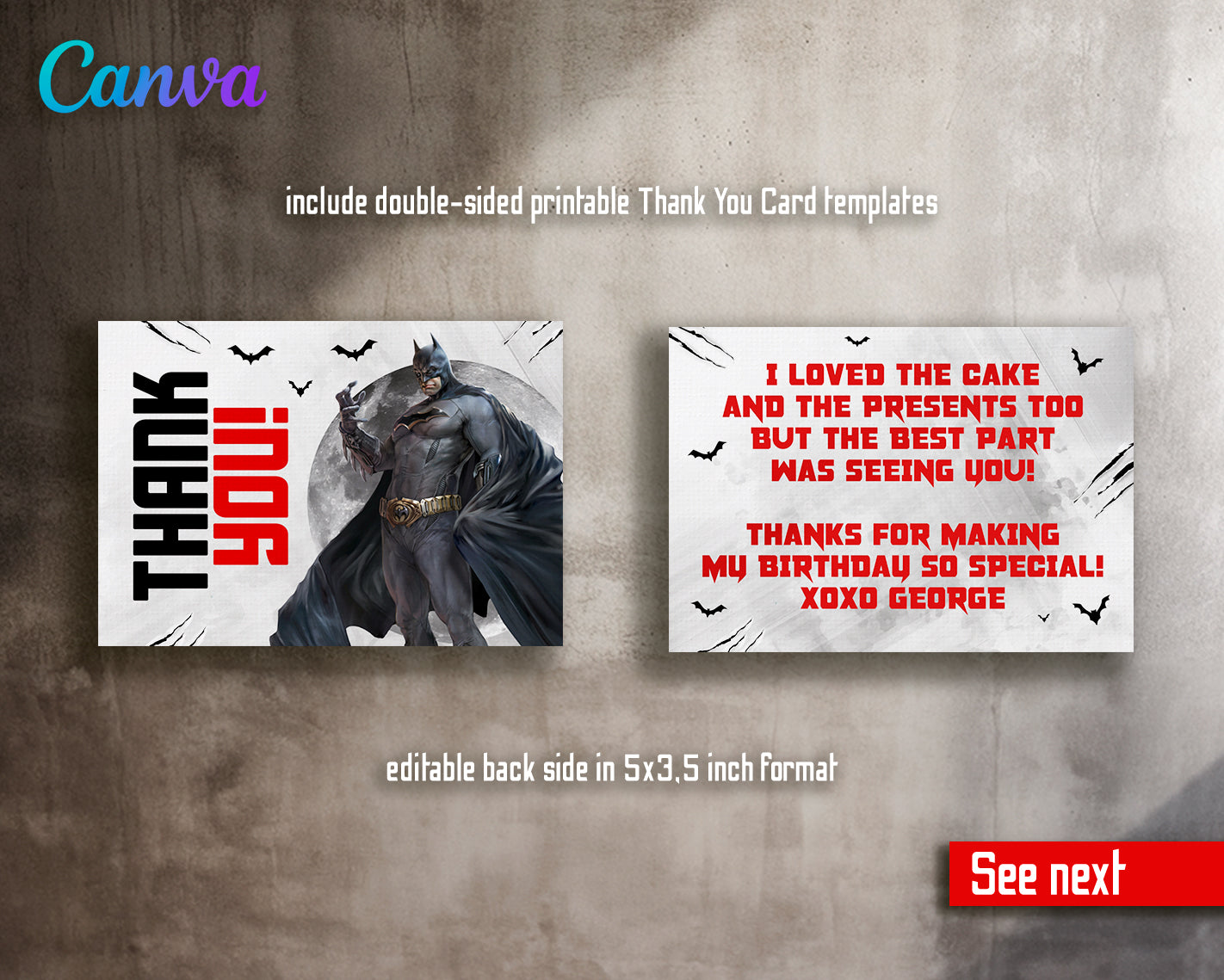 Batman customizable invite template boy | instant download | Share or Print | DA461