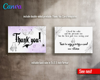 Wednesday customizable invite template girl | instant download | Share or Print | BJ245