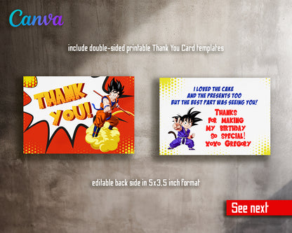 Dragon Ball Z customizable invite template | instant download | Share or Print | RO688