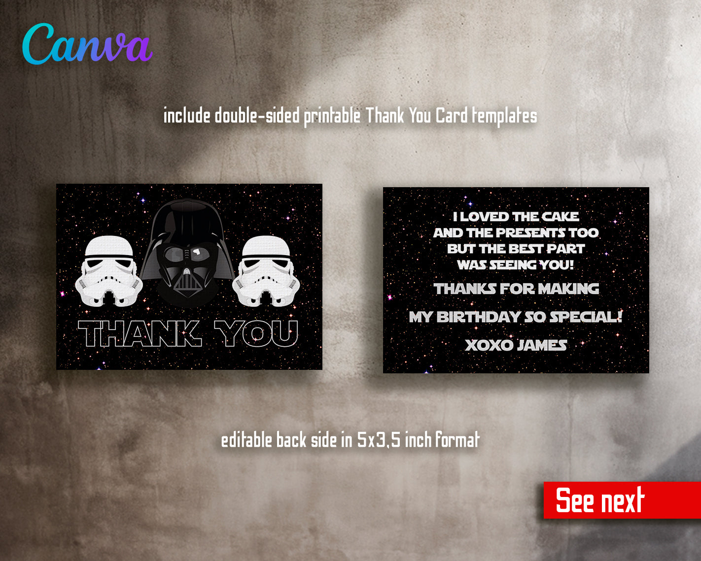 Star Wars customizable invite template | instant download | Share or Print | NB956