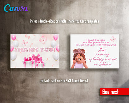 Roblox customizable invite template girl | instant download | Share or Print | NY378