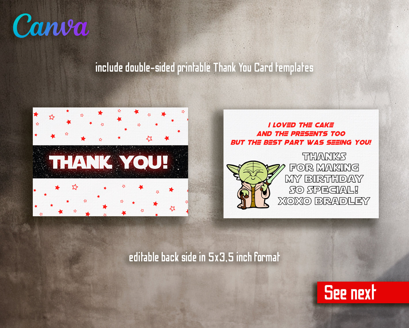 Star Wars customizable invite template | instant download | Share or Print | AR935