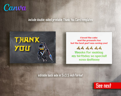 Ninjago customizable invite template boy | instant download | Share or Print | XD684