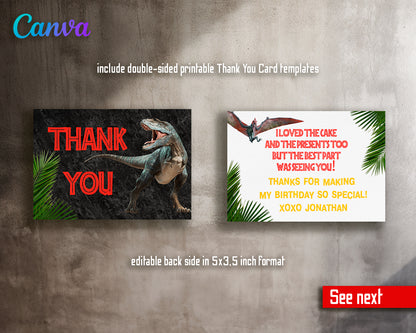 Jurassic Park customizable invite template | instant download | Share or Print | OA557