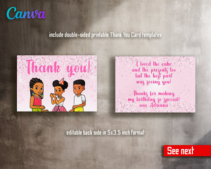 Gracie's Corner customizable invite template girl | instant download | Share or Print | FH815