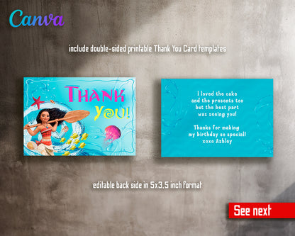 Moana Princess customizable invite template girl | instant download | Share or Print | IE096