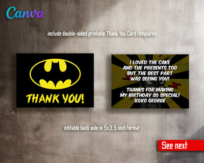 Batman customizable invite template boy | instant download | Share or Print | HA258