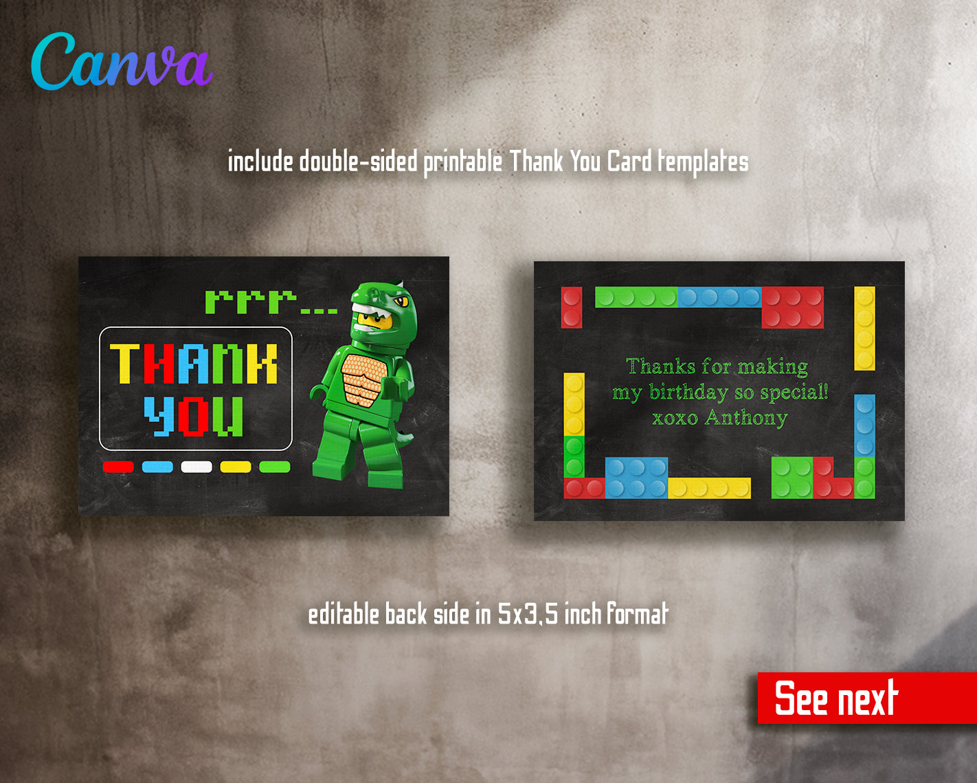 Lego customizable invite template boy | instant download | Share or Print | CR442