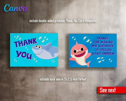 Baby Shark customizable invite template boy | instant download | Share or Print | TY367