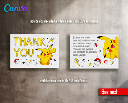 Pokemon customizable invite template | instant download | Share or Print | WQ894