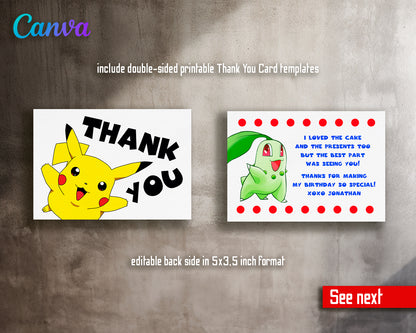 Pokemon customizable invite template | instant download | Share or Print | PT337