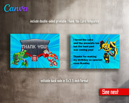 Transformers, Rescue Bots customizable invite template boy | instant download | Share or Print | TG100