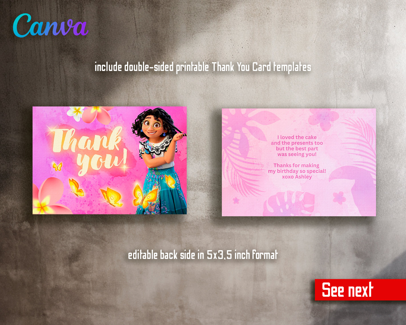 Encanto customizable invite template girl | instant download | Share or Print | GA869