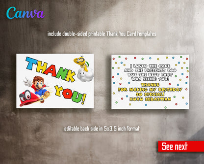 Super Mario Bros customizable invite template | instant download | Share or Print | UZ096