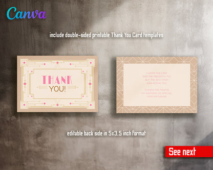 Great Gatsby customizable invite template | instant download | Share or Print | LN838