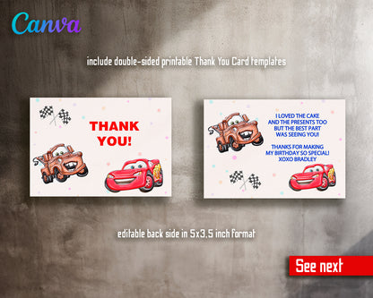 Cars Lighting McQueen customizable invite template | instant download | Share or Print | RA748