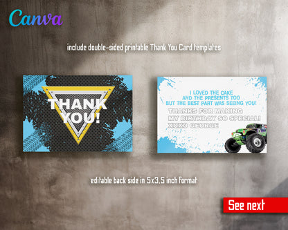 Monster Jam customizable invite template boy | instant download | Share or Print | RA783